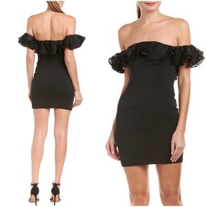 Jay Godfrey Black Off-The-Shoulder Mini Dress